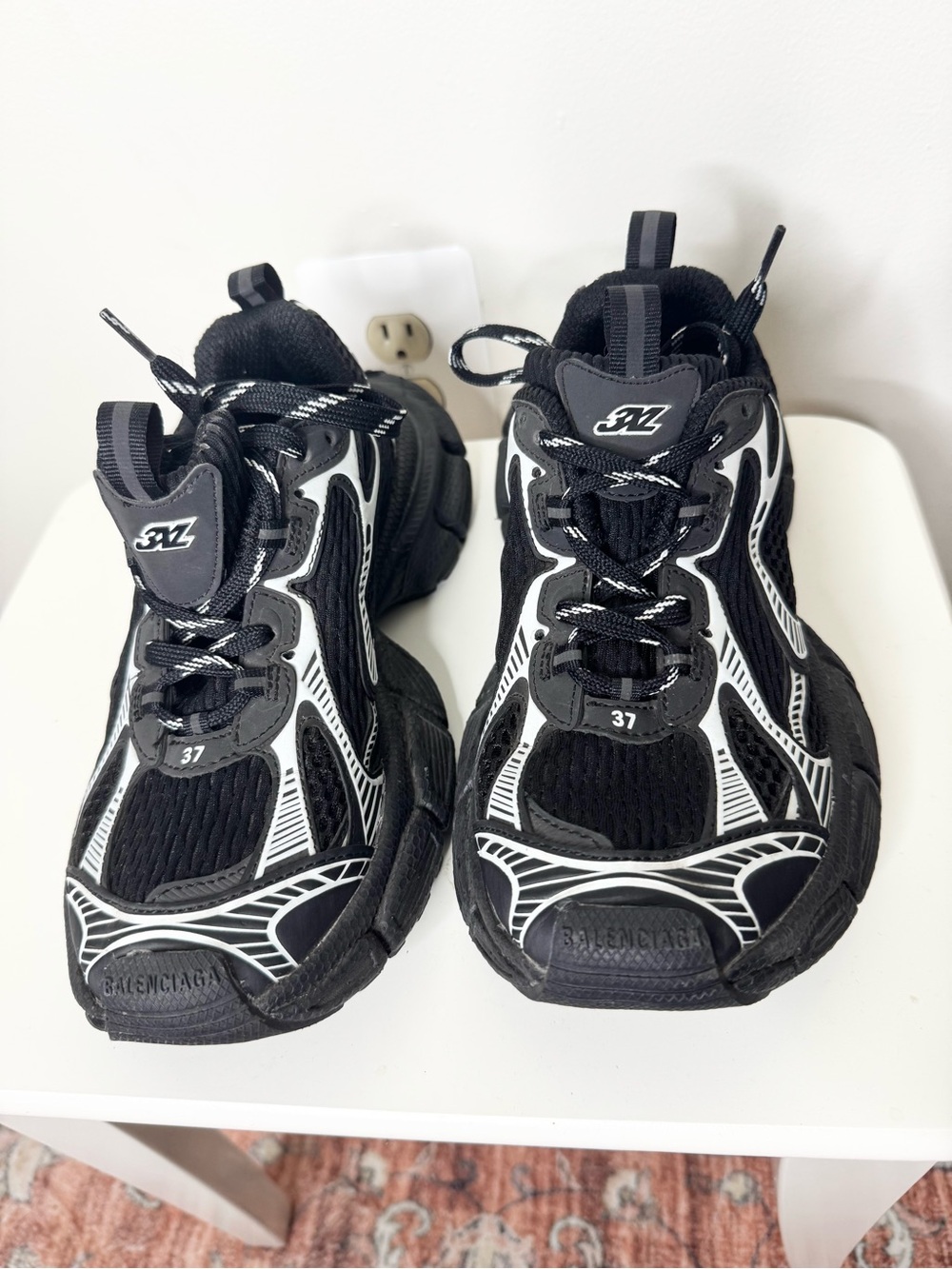 Balenciaga 3XL Sneaker Black/White Size 37 Unisex - Picture 7 of 12